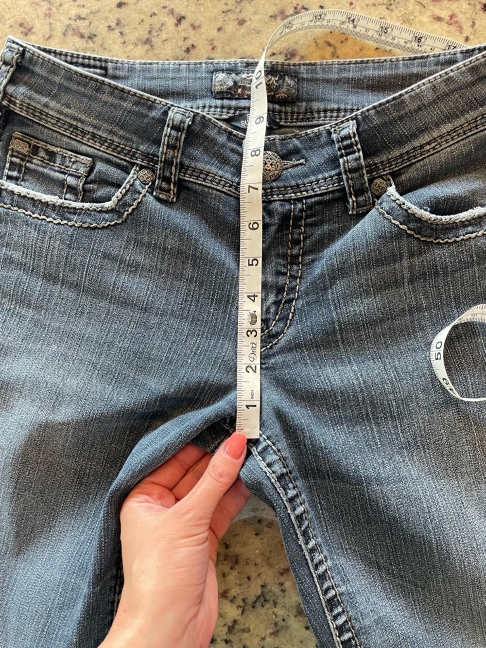 Women’s Y2K Silver “suki surplus” medium wash bootcut Jeans 28 - Picture 5 of 8